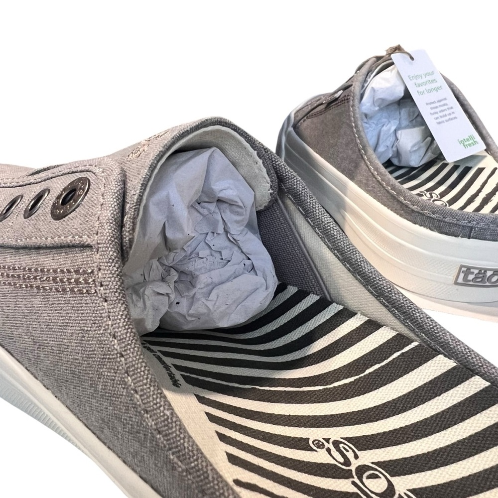 Taos NEW EZ Soul Grey Wash Canvas Slip on Sneakers SZ 7 - Picture 6 of 10